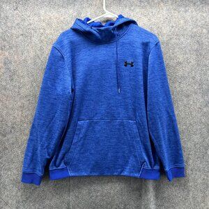 Under Armour Sweater Men Large Blue Coldgear Sweatshirt Hoodie Knit Pullover UA